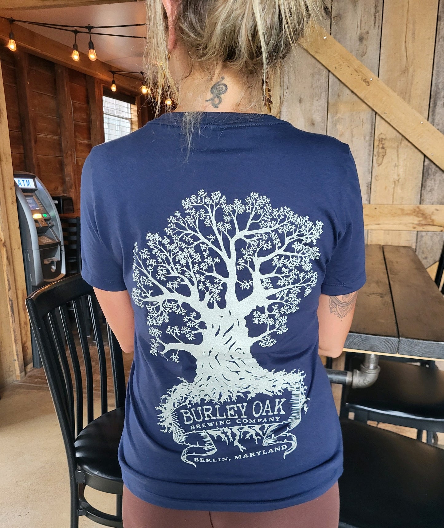 Ladies V Neck Classic Tree Logo