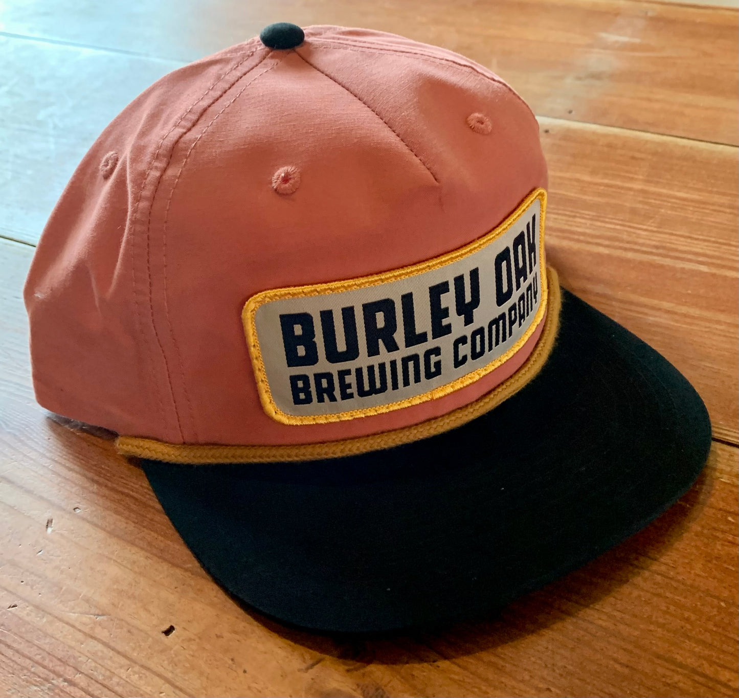 Salmon Black and Gold Grampa Snapback