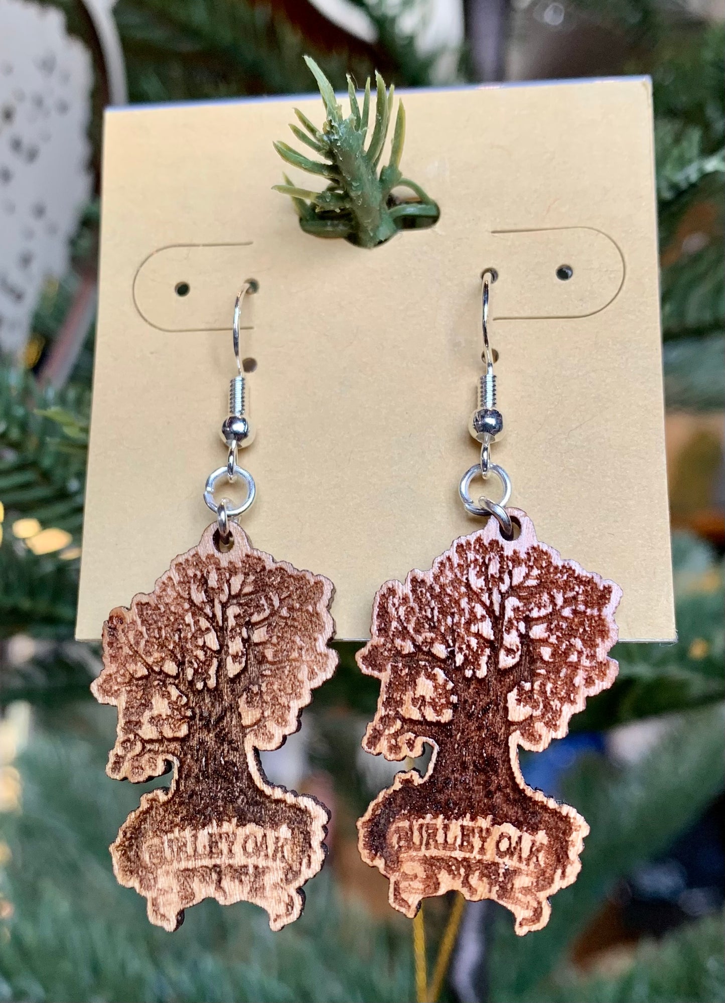 Burley Oak Wooden Dangle Earrings