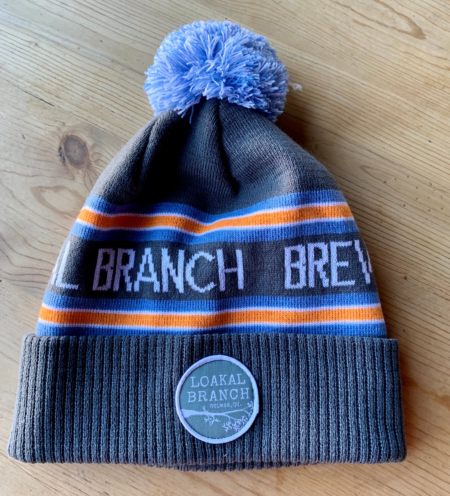 Loakal Branch Gray Pom Pom Beanie