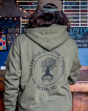 Burley Oak Olive Green Hoodie